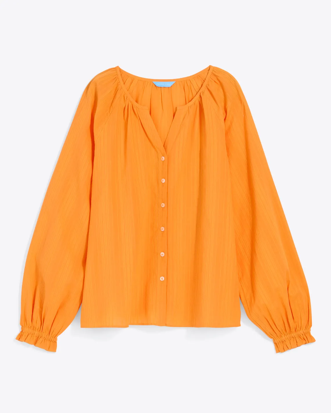 Alexandra Top in Marigold Dobby Stripe