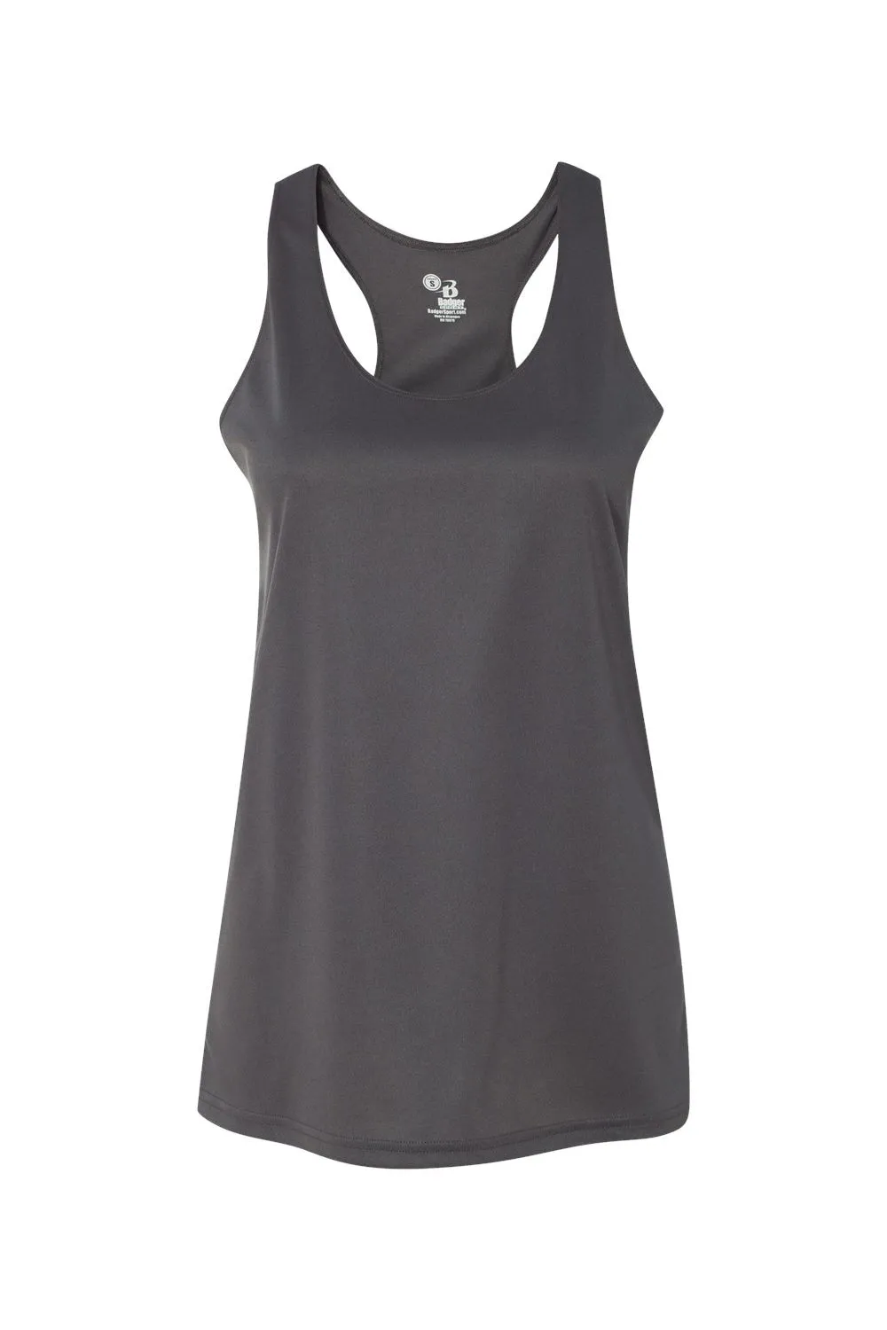 Badger Womens B-Core Moisture Wicking Racerback Tank Top - Graphite Grey