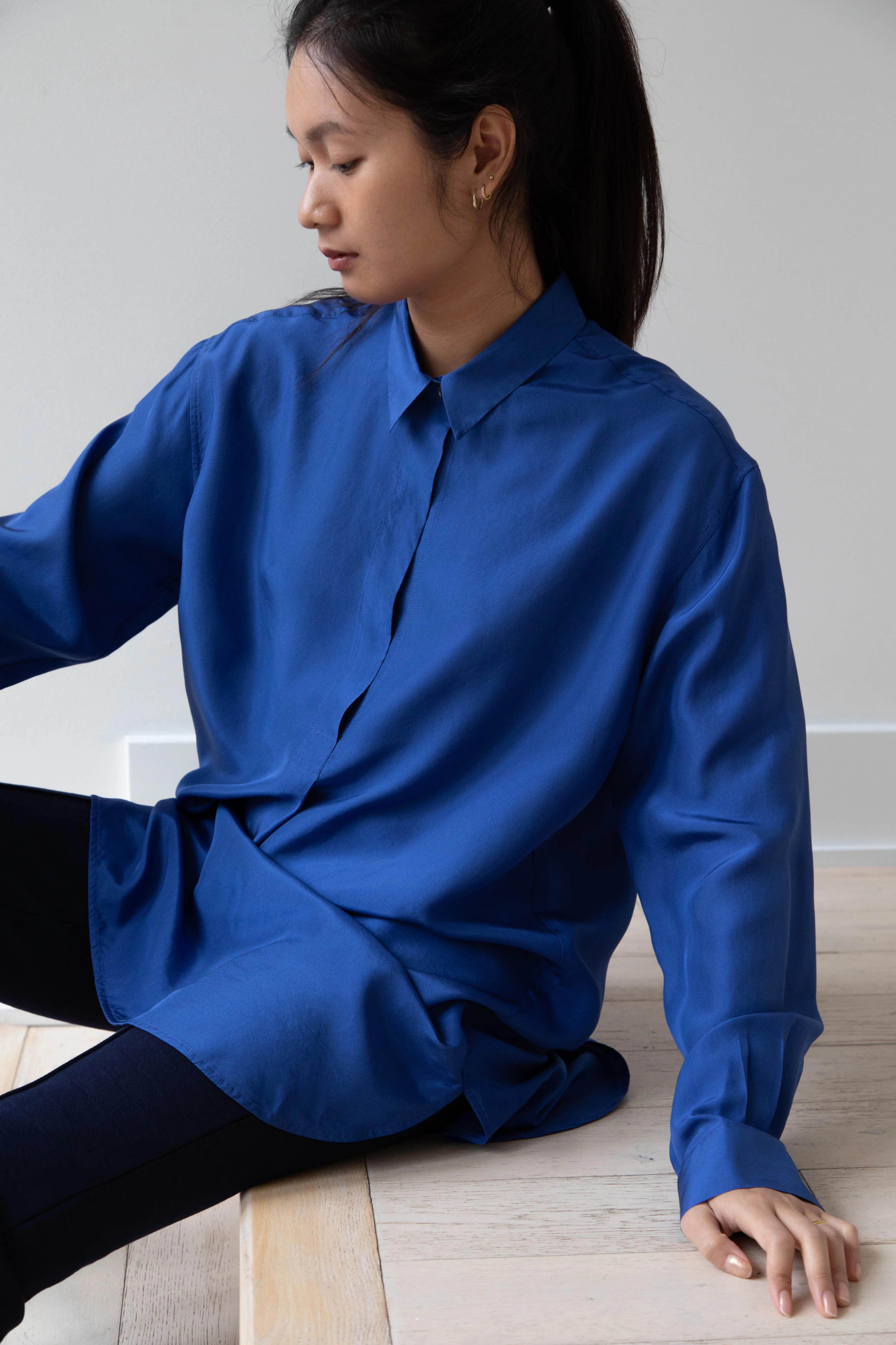 Barena Venezia | Cencia Tunic in Victoria Blue Silk