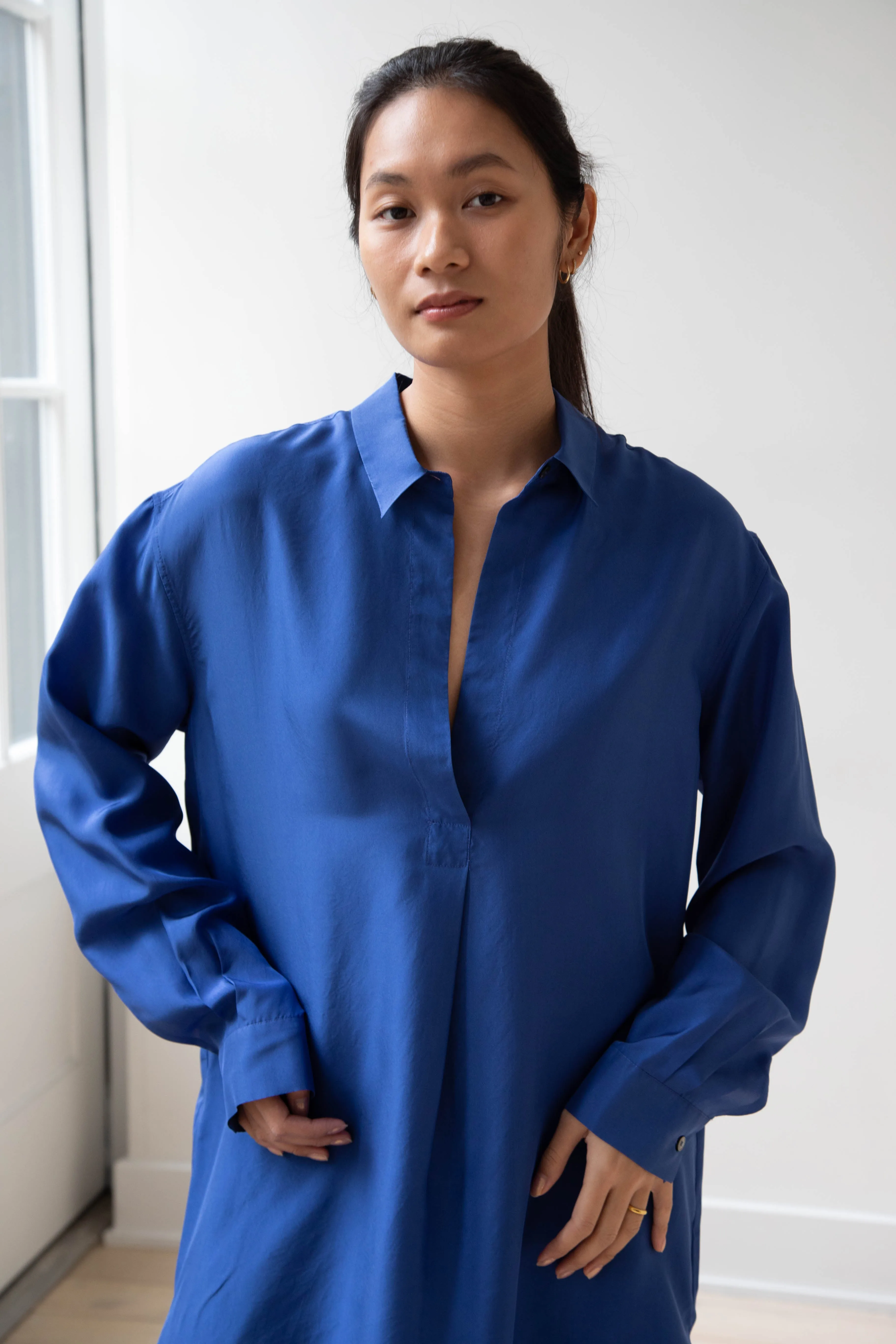 Barena Venezia | Cencia Tunic in Victoria Blue Silk