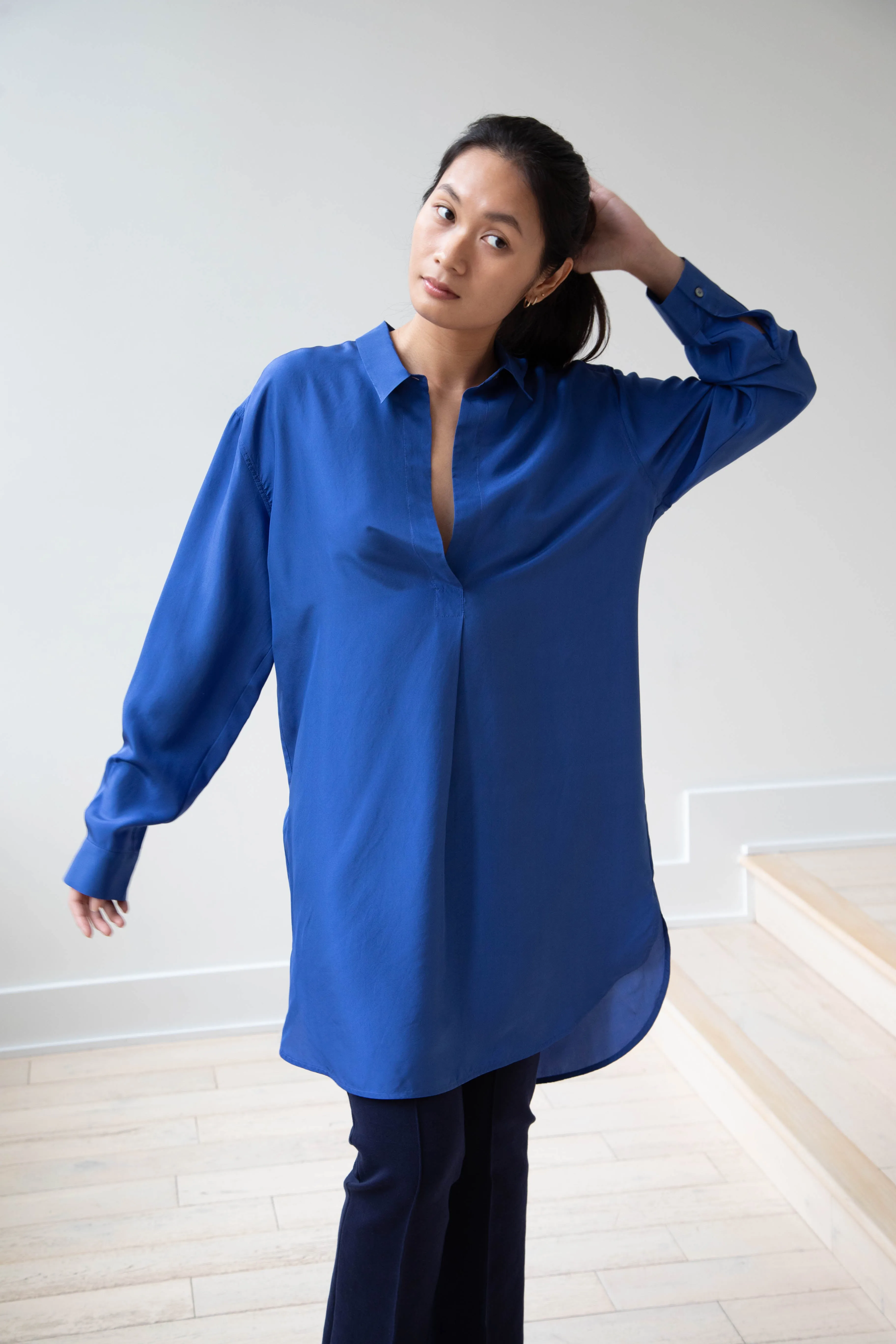 Barena Venezia | Cencia Tunic in Victoria Blue Silk