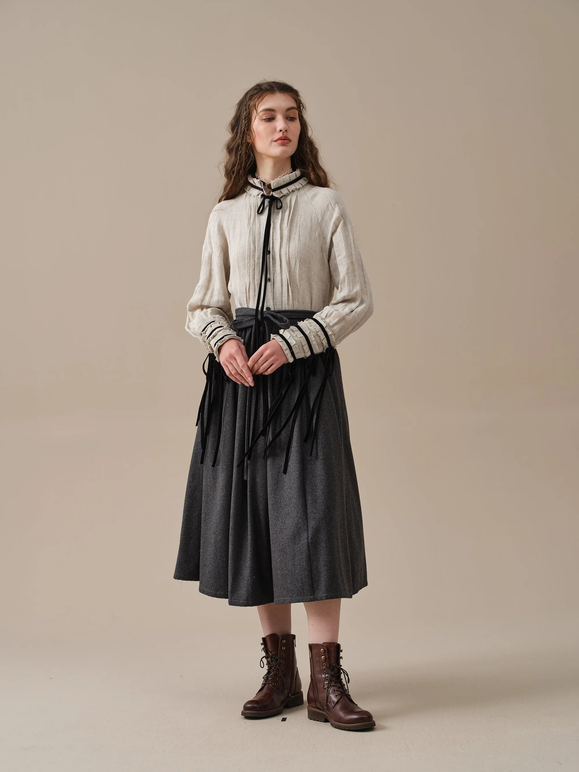 Beth 13 |tied wool skirt