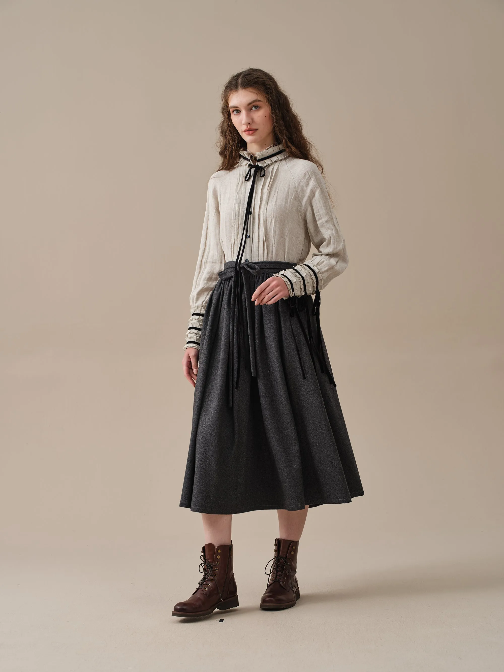 Beth 13 |tied wool skirt