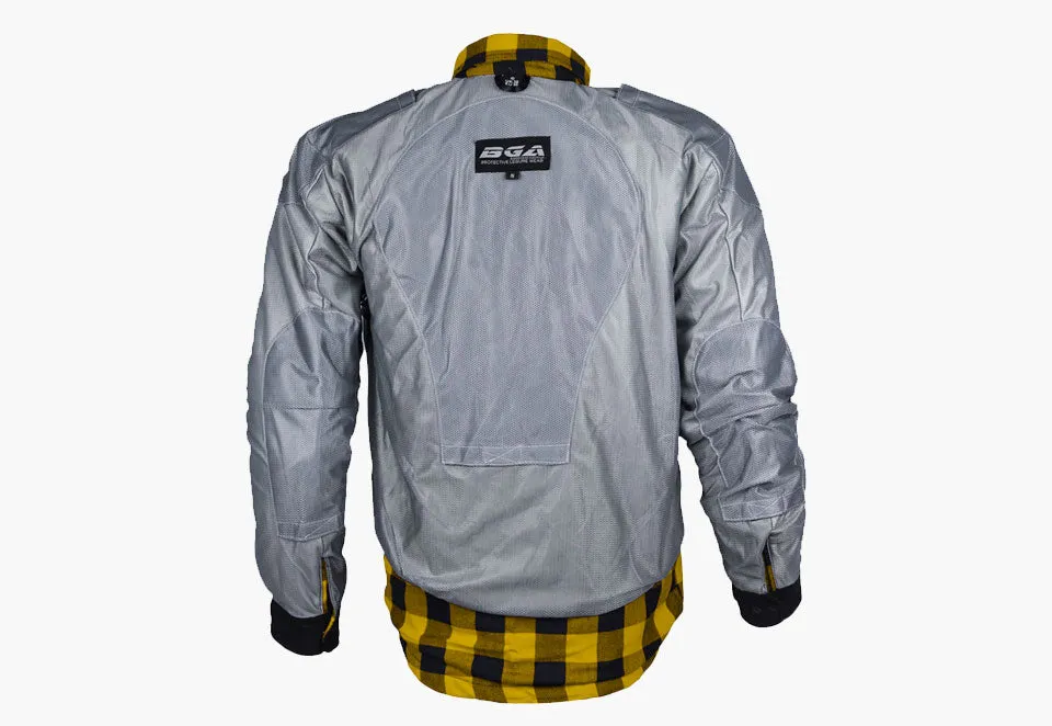 BGA Exo Protective Motorcycle Flannel Shirts Yellow