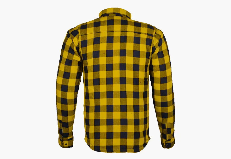 BGA Exo Protective Motorcycle Flannel Shirts Yellow