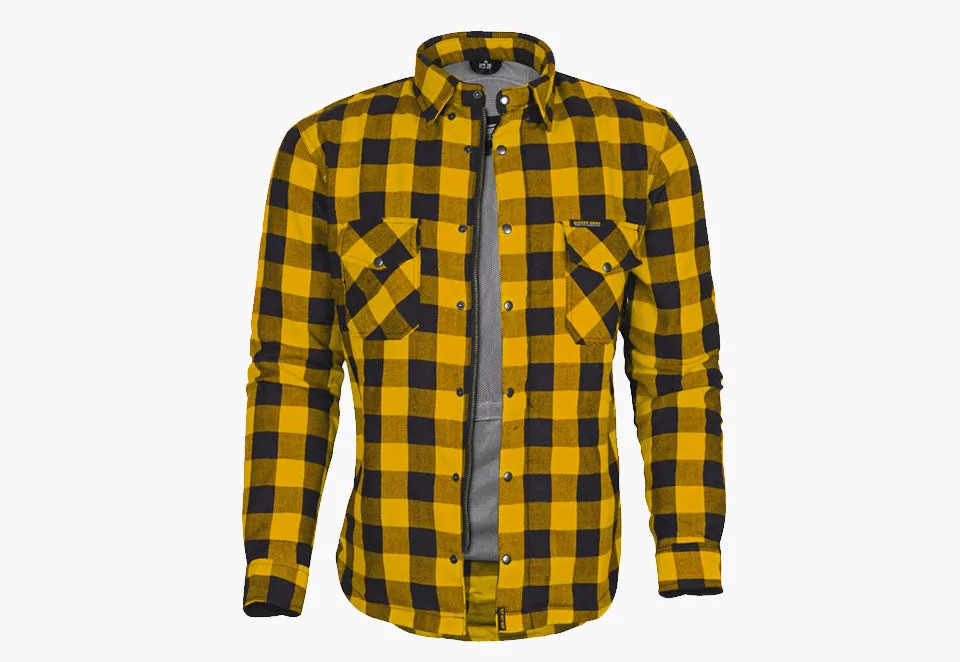 BGA Exo Protective Motorcycle Flannel Shirts Yellow