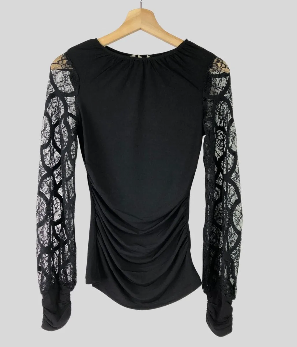 Black Lace Detail Top