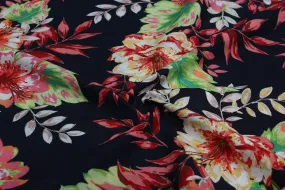 Black Printed Cotton Fabric