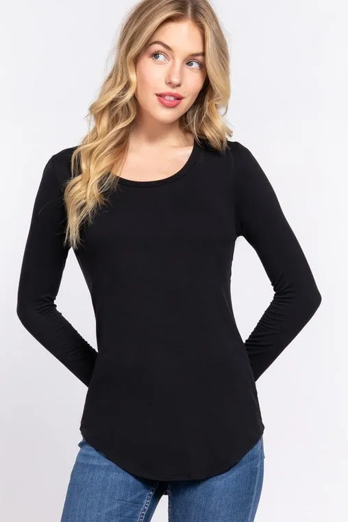 Black Rayon Spandex Top