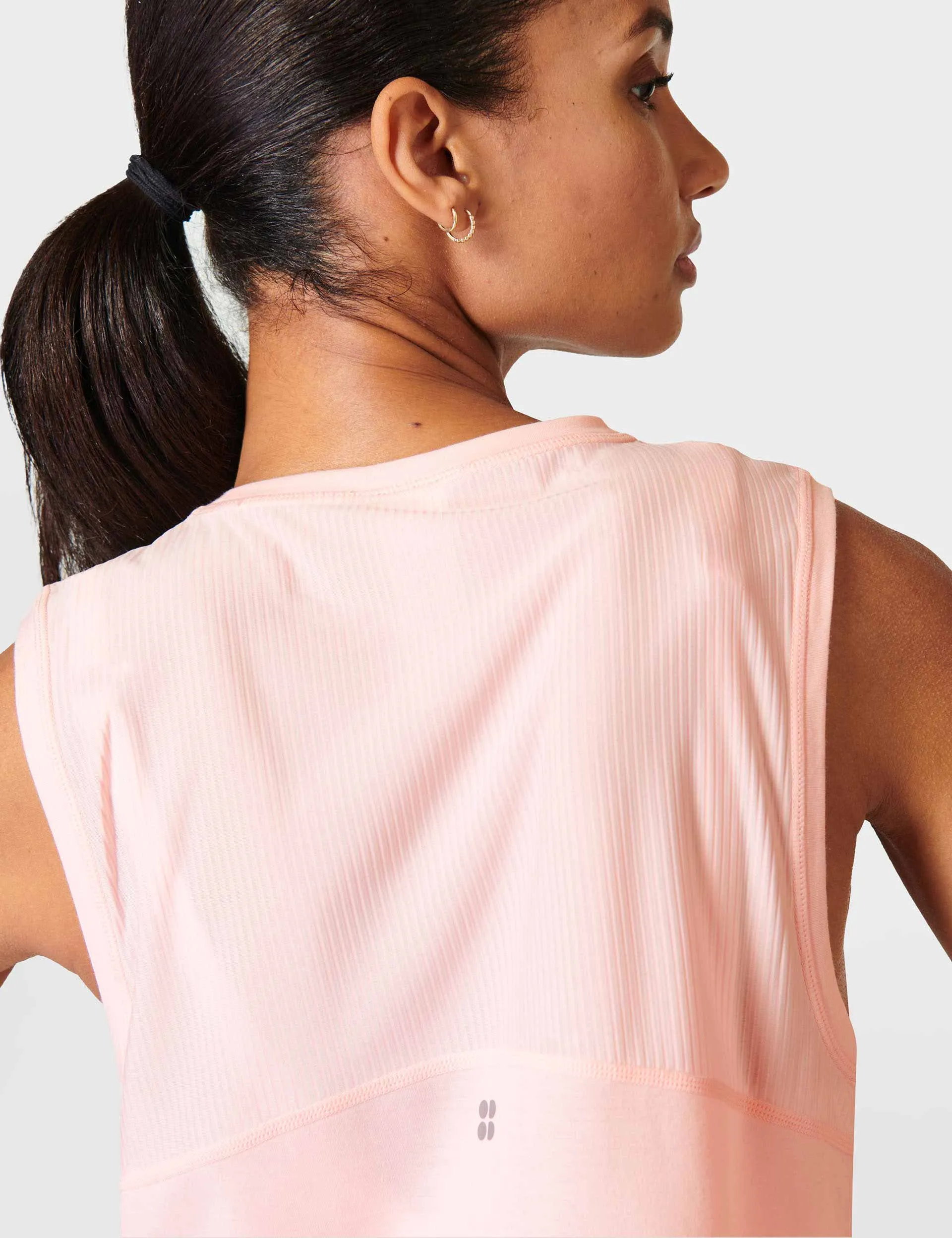 Breathe Easy Crop Muscle Vest - Sorbet Pink