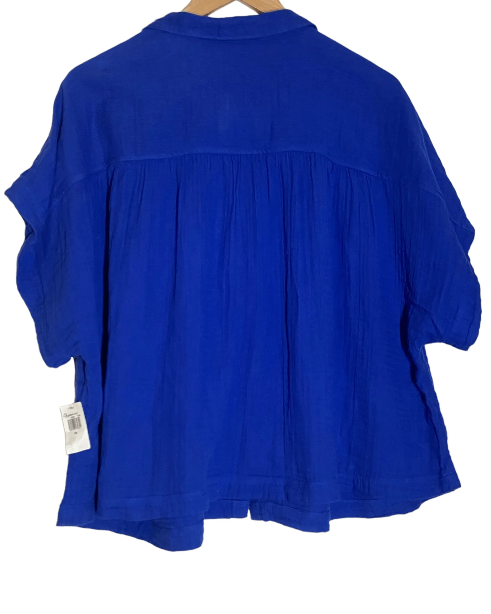 Bright Winter Cobalt Short Sleeve Loose Shirt