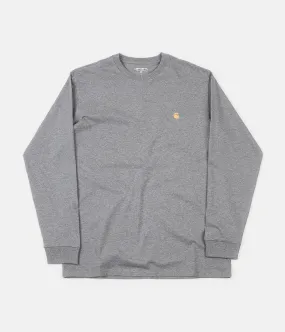 Carhartt Chase Long Sleeve T-Shirt - Grey Heather / Gold