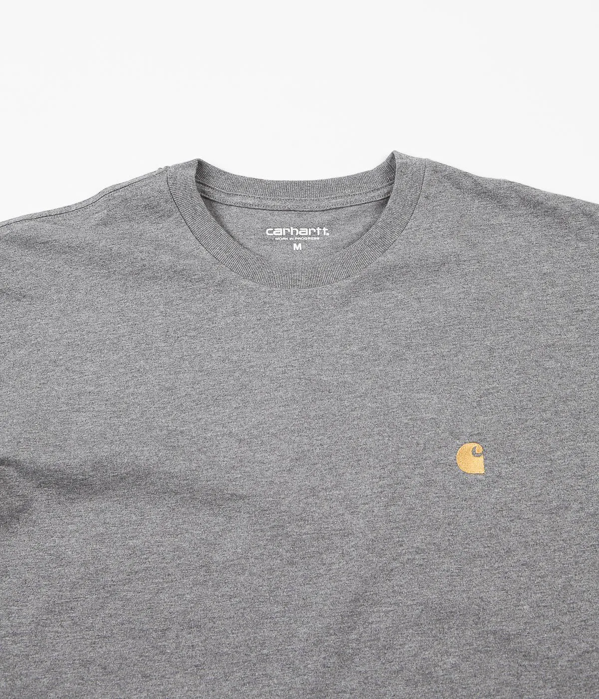 Carhartt Chase Long Sleeve T-Shirt - Grey Heather / Gold