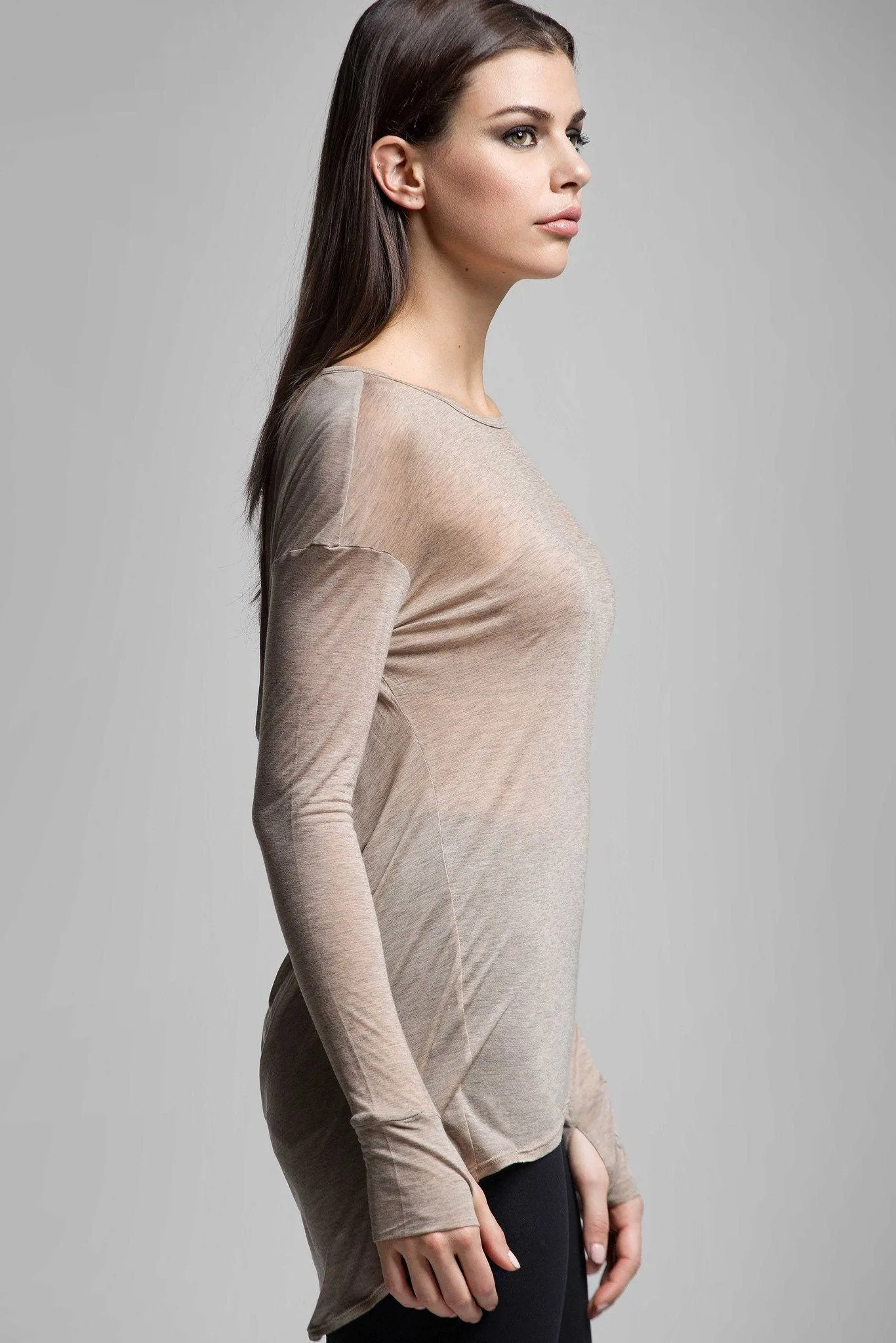 Carmen Open Back Long Sleeve Silk Top