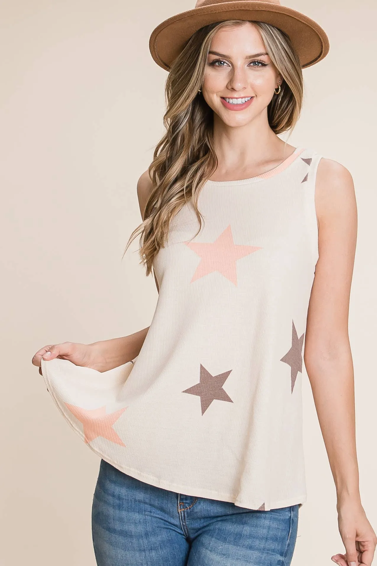 Casual Star Print Tank Top