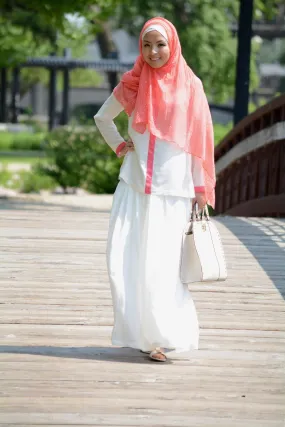 Coral & Cream Blouse