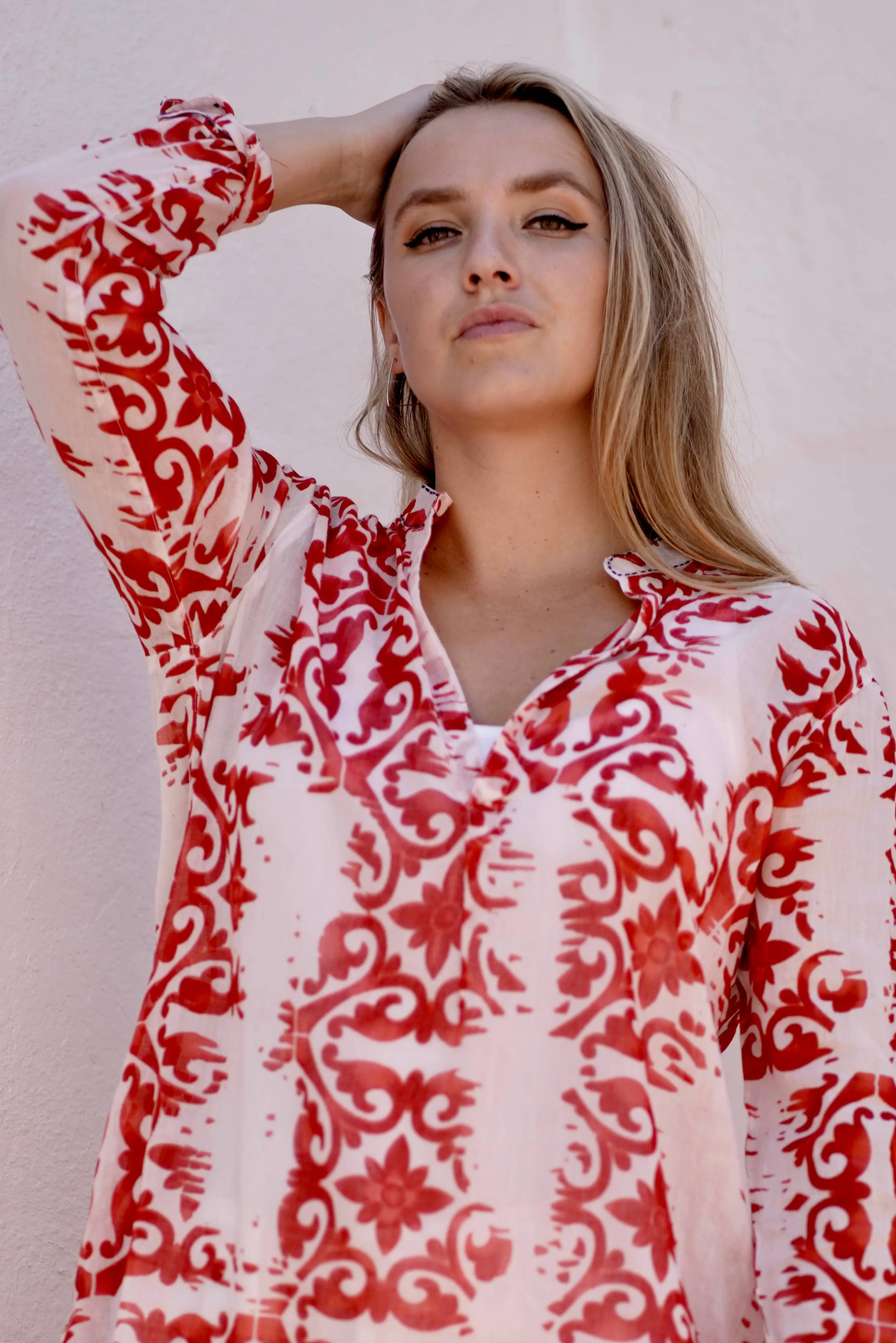 Dolma Norie Shibori Coral Top