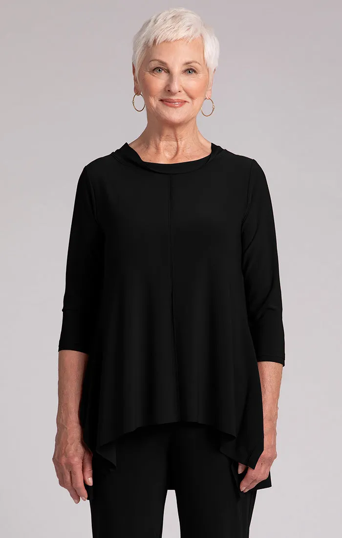 Flounce Top w/ Wide Funnel Collar