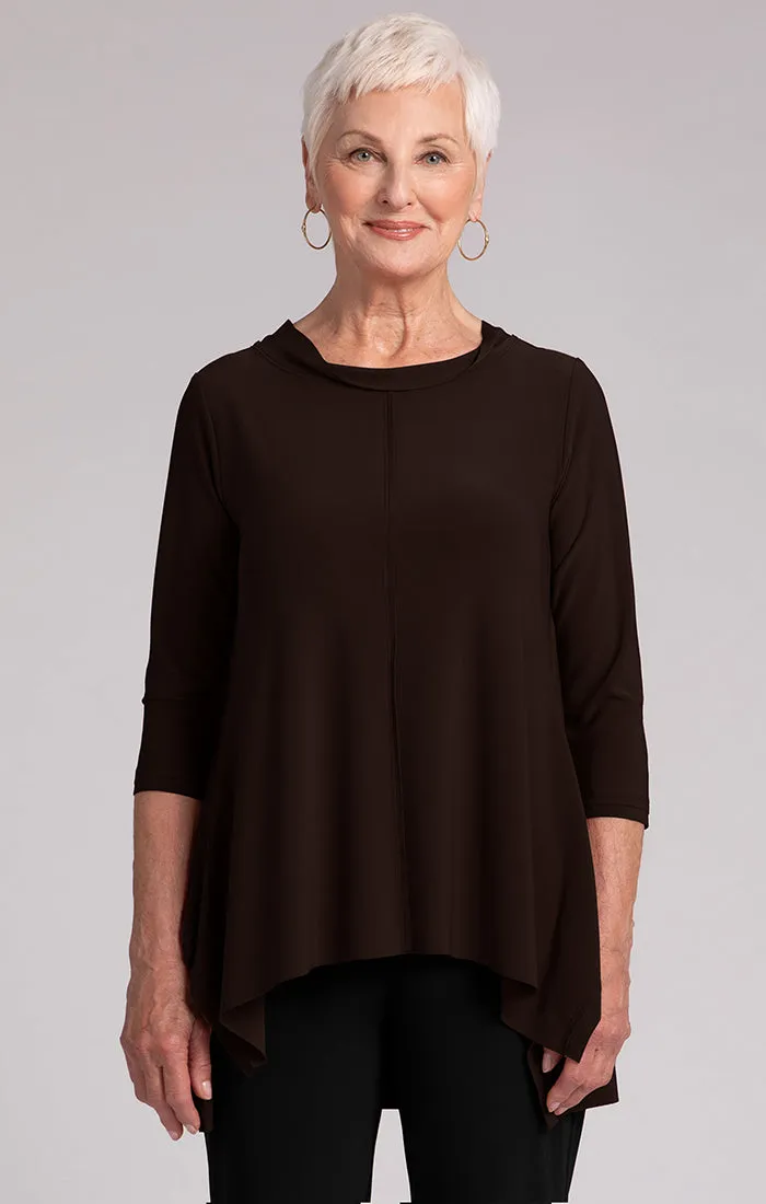 Flounce Top w/ Wide Funnel Collar