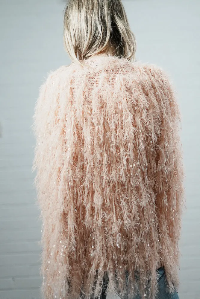 Fluffy glam sequin cardigan | DUST JACKET