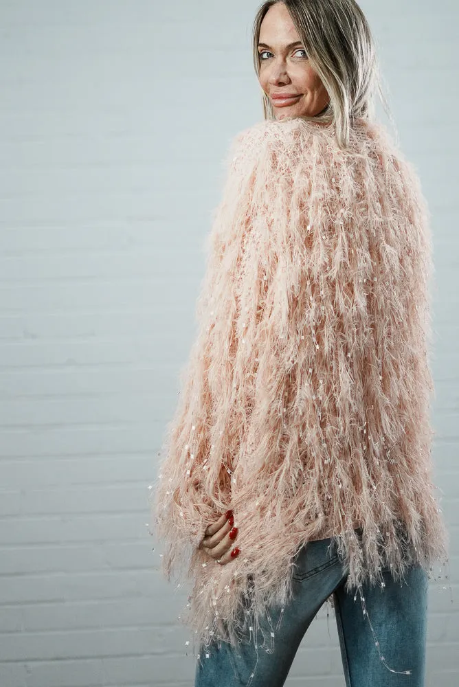 Fluffy glam sequin cardigan | DUST JACKET