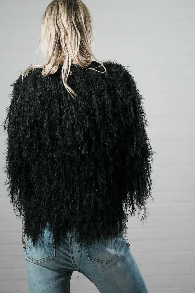 Fluffy glam sequin cardigan | DUST JACKET