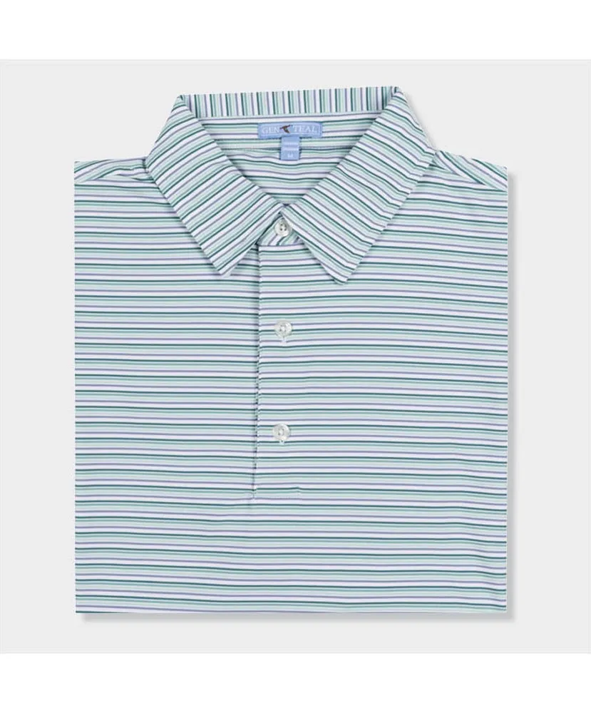 Genteal - Driftwood Stripe Performance Polo