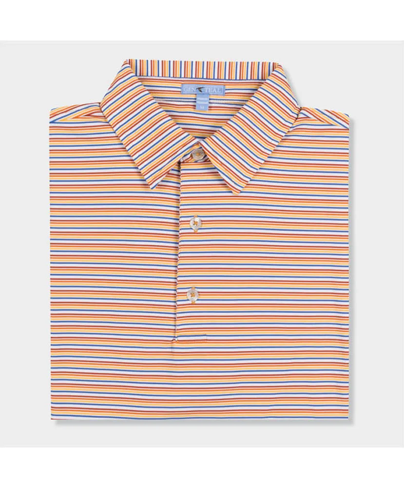 Genteal - Driftwood Stripe Performance Polo