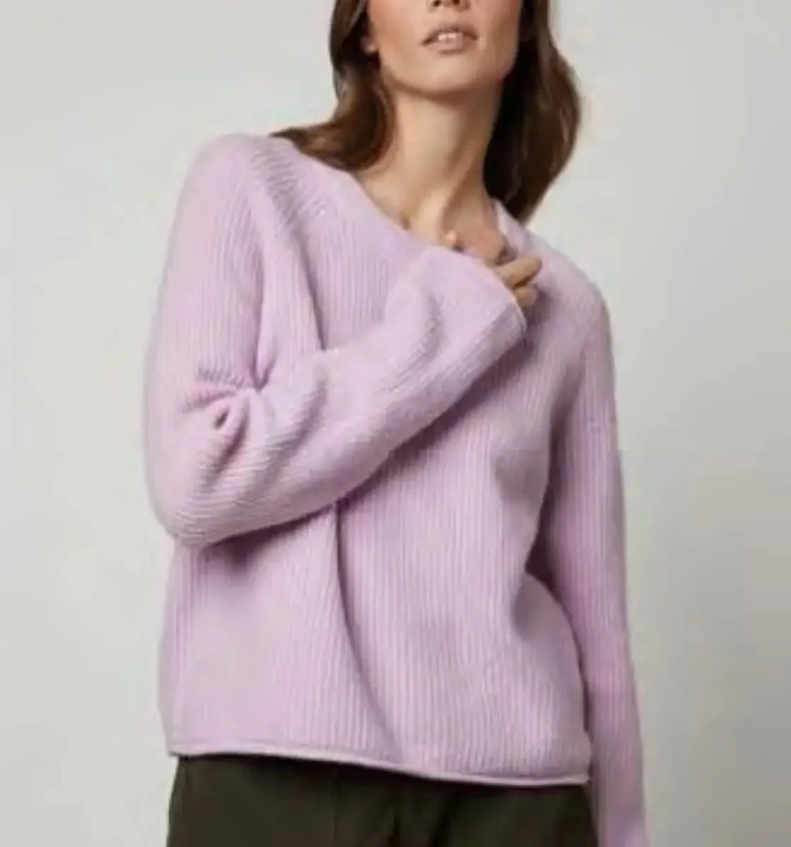 Gigi long sleeve Crew Top in Lilac