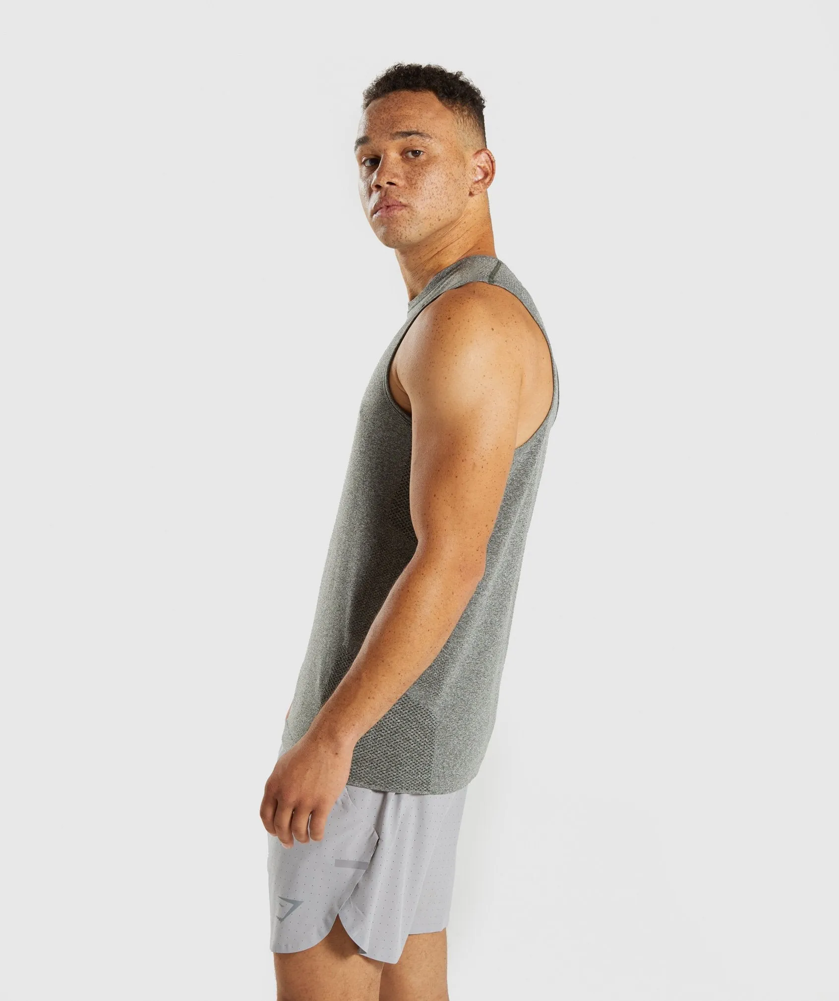 Gymshark Define Seamless Tank - Woodland Green Marl