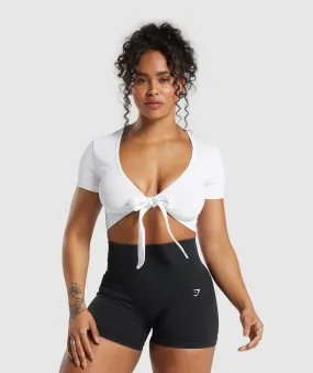 Gymshark Gains Seamless Fitted Crop Top - White