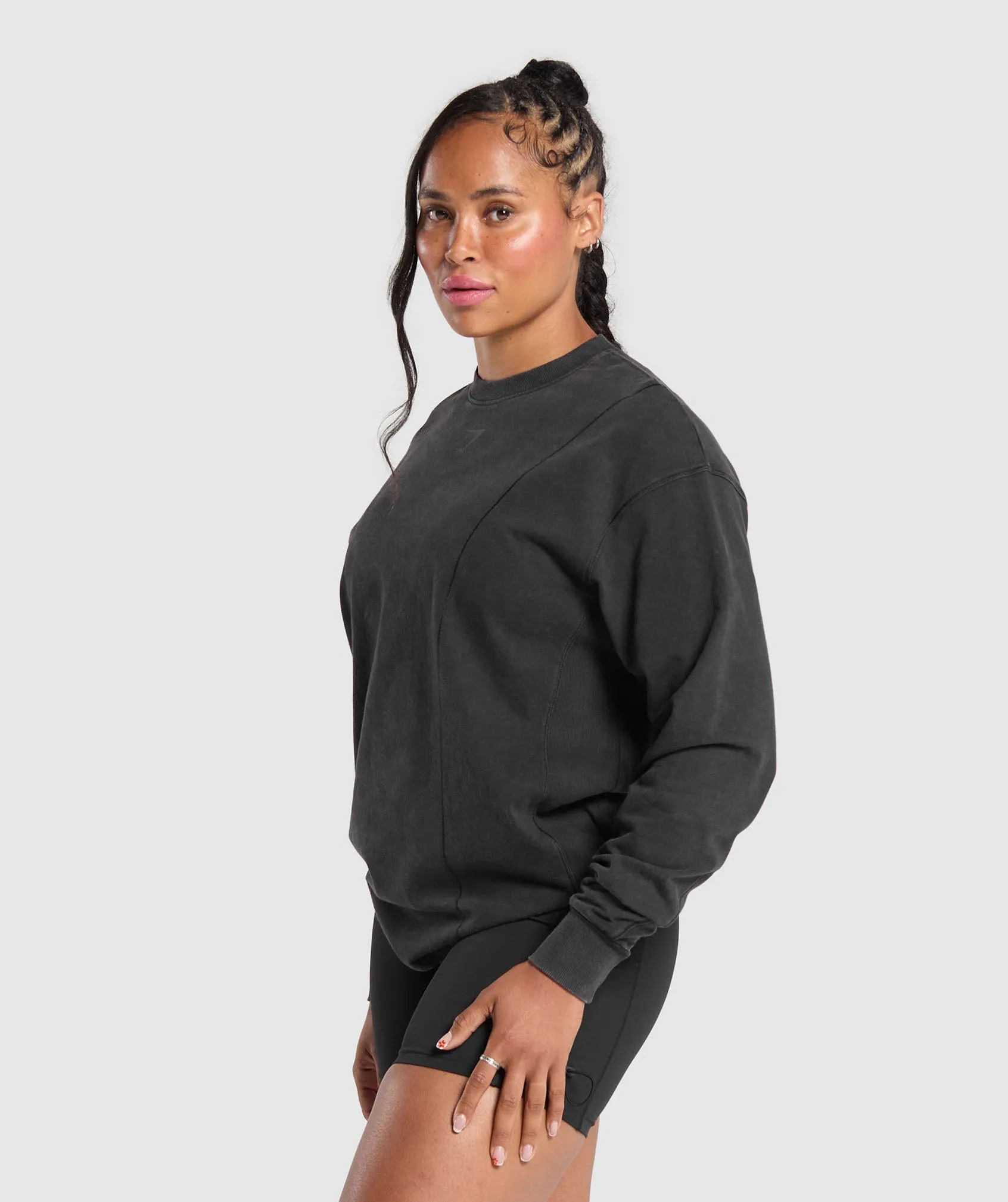 Gymshark Power Oversized Long Sleeve Top - Black