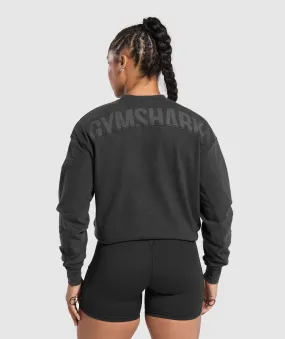 Gymshark Power Oversized Long Sleeve Top - Black