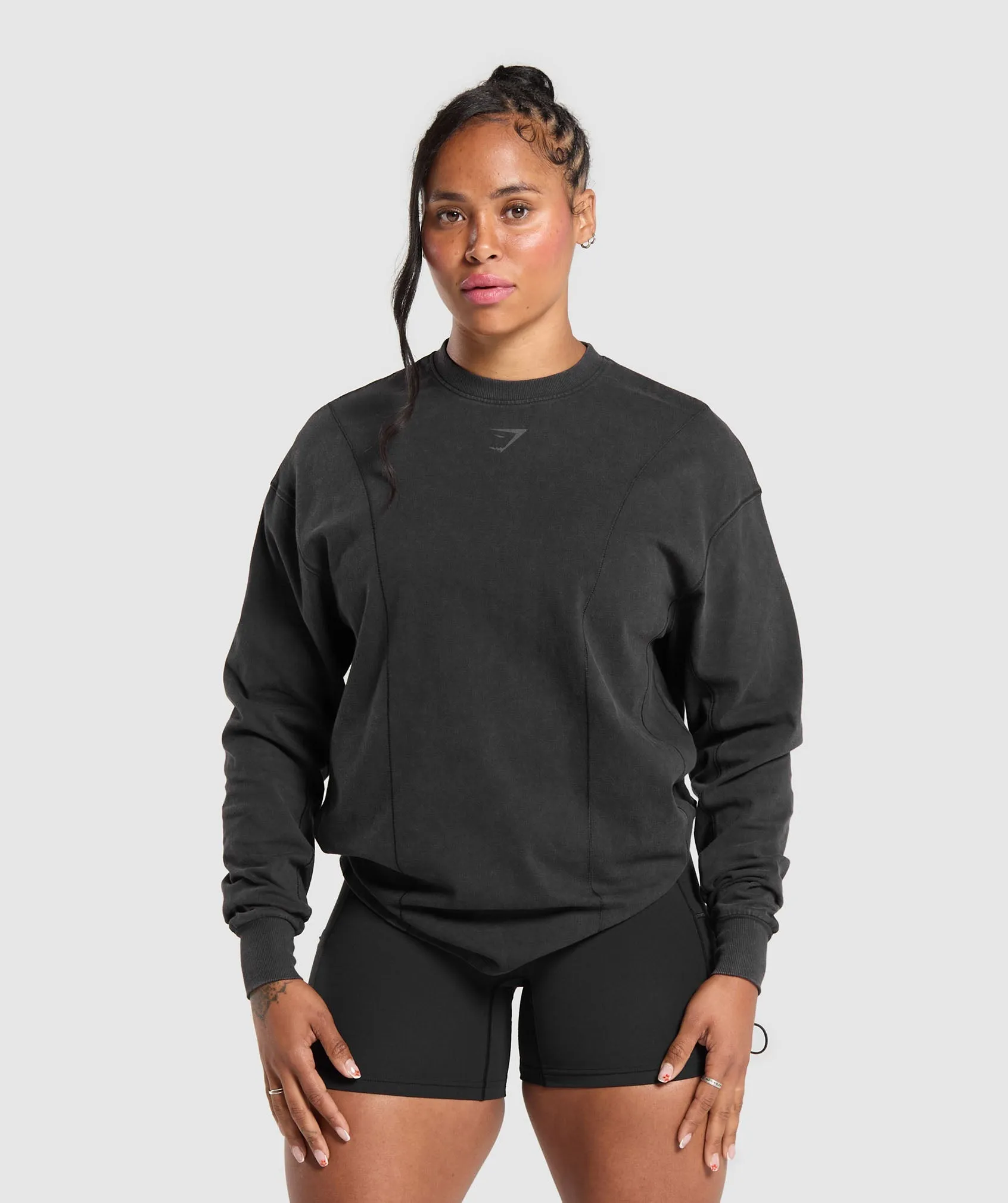 Gymshark Power Oversized Long Sleeve Top - Black