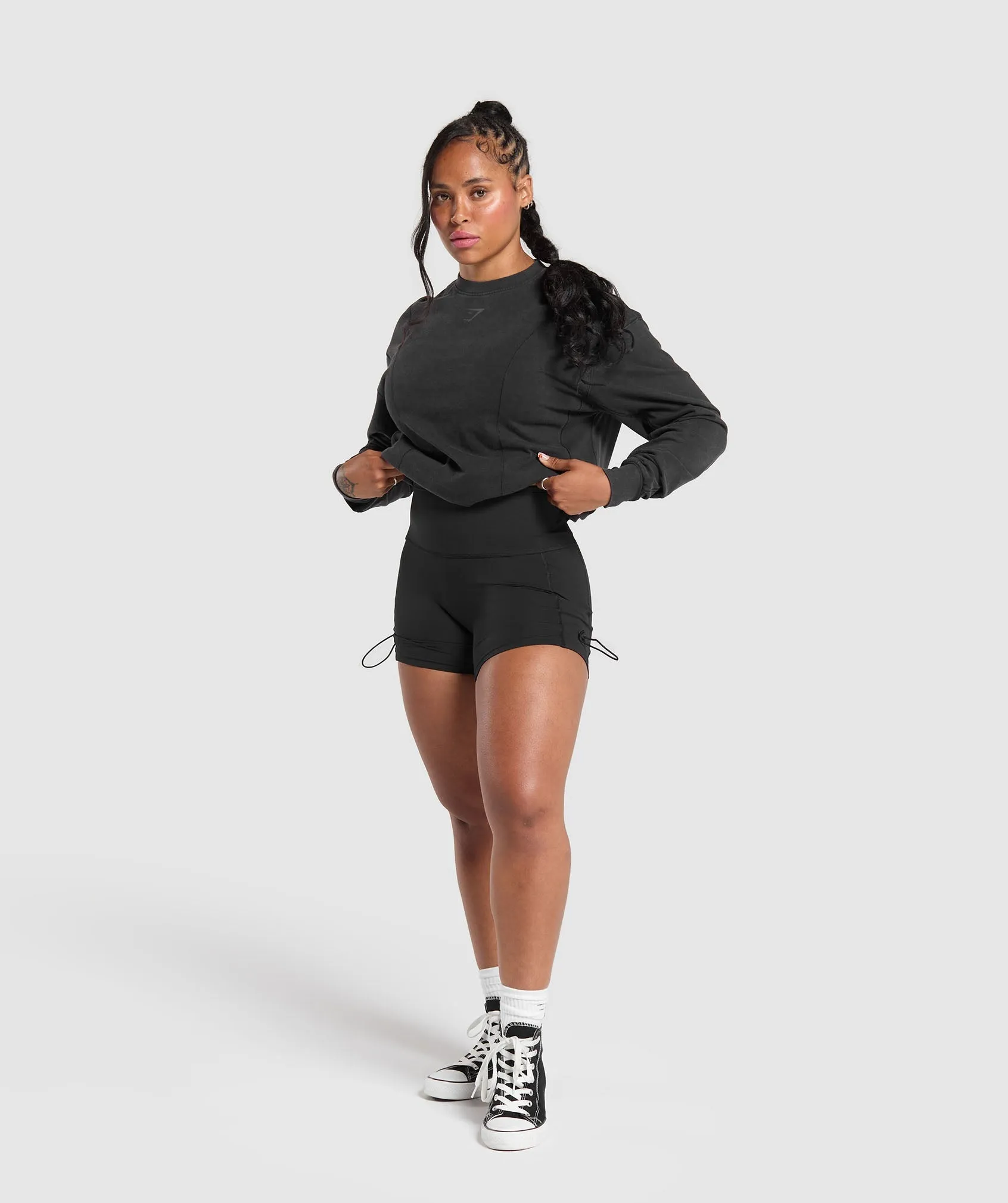 Gymshark Power Oversized Long Sleeve Top - Black