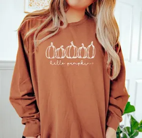 Hello Pumpkin Fall Lightweight Sweatshirt