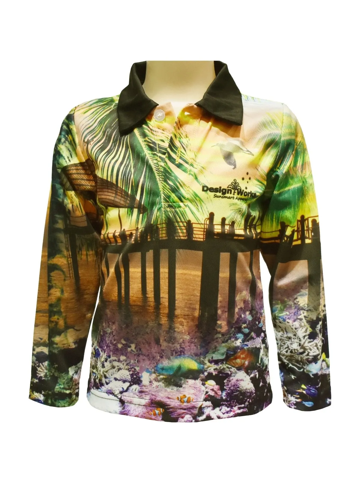 Kids Long Sleeve Beach Sun Shirts - Design Works