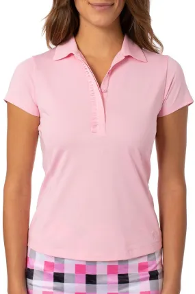 Light Pink Short Sleeve Ruffle Polo