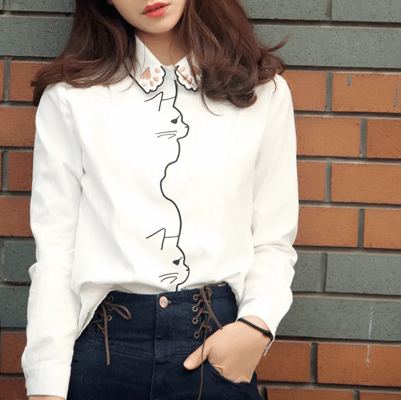 Little Miss Kitty White Blouse