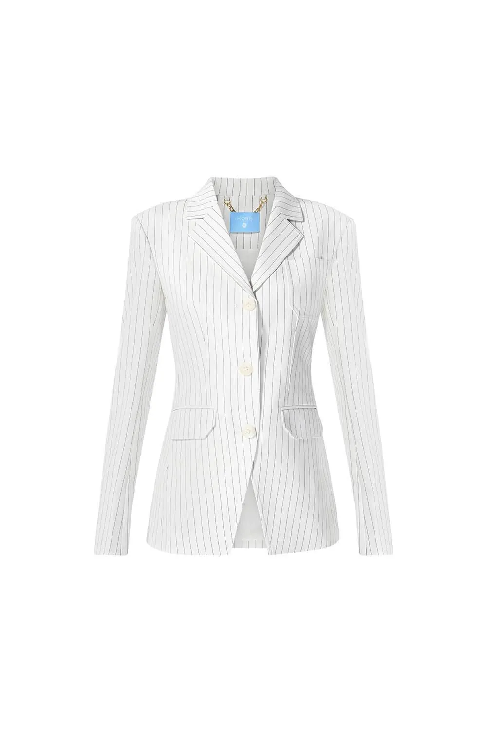 Lucia Straight Long Sleeved Twill Blazer