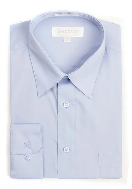 Marquis Men's Classic Fit Solid Dress Shirt - Light Blue