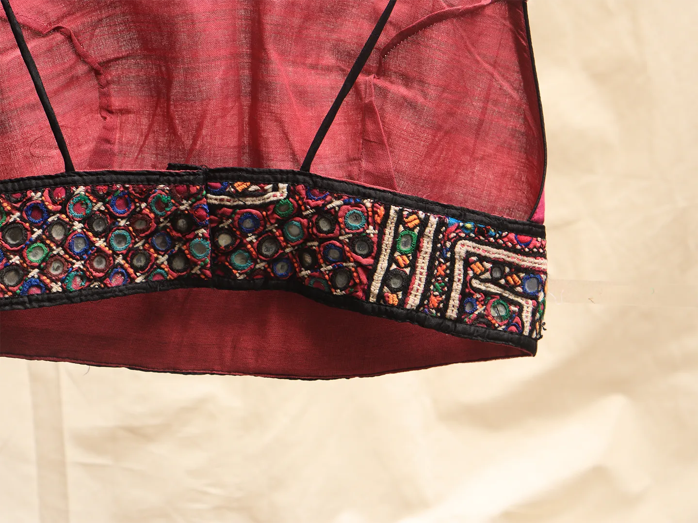 Meganta pink, Mangalgiri cotton, Hand embroidery bralette