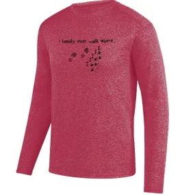 Men's HeatherSoft Tech Long Sleeve Crew - "I Hardly Ever Walk Alone"