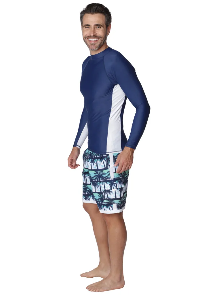 Men’s Long Sleeve Color Block Rash Guard