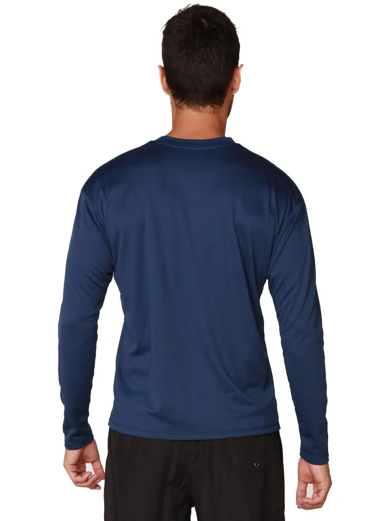 Men's UPF 50  UV Sun Protection Outdoor Long Sleeve Performance T-Shirt in birdseye fabric