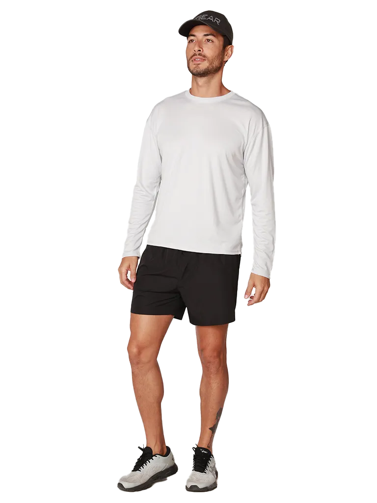 Men's UPF 50  UV Sun Protection Outdoor Long Sleeve Performance T-Shirt in birdseye fabric