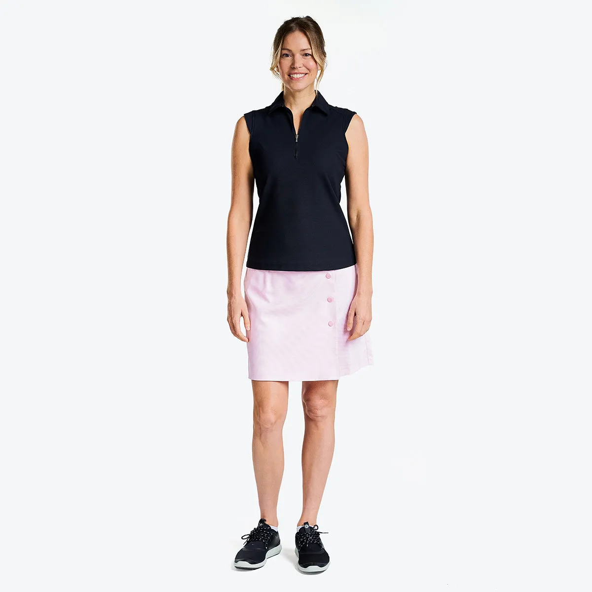 Nikki Sleeveless Polo Black