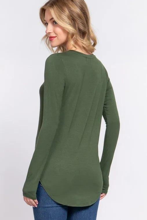 Olive Rayon Spandex Top