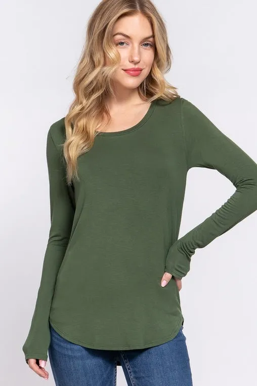 Olive Rayon Spandex Top