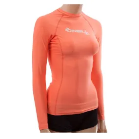 O'Neill Womens Basic Skin Crew Long Sleeve RG3549OAGFT - Grapefruit